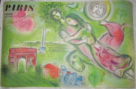 Litografía Chagall - Paris l'opéra