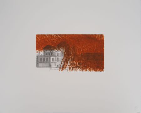 Grabado Rainer - Paris, Louvre en orange