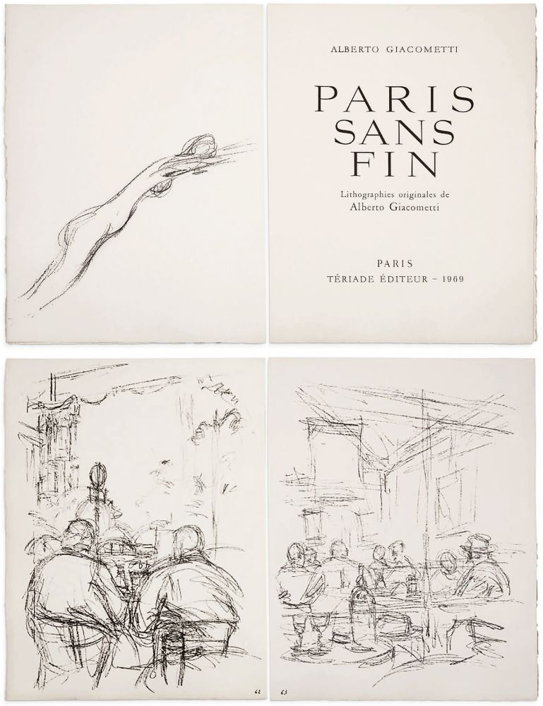 Libro Ilustrado Giacometti - PARIS SANS FIN. 150 lithographies originales (1969)