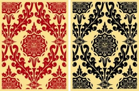 Serigrafía Fairey - Parlor Pattern Set (Cream and Red & Cream and Black) 