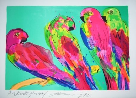 Litografía Ting - Parrots