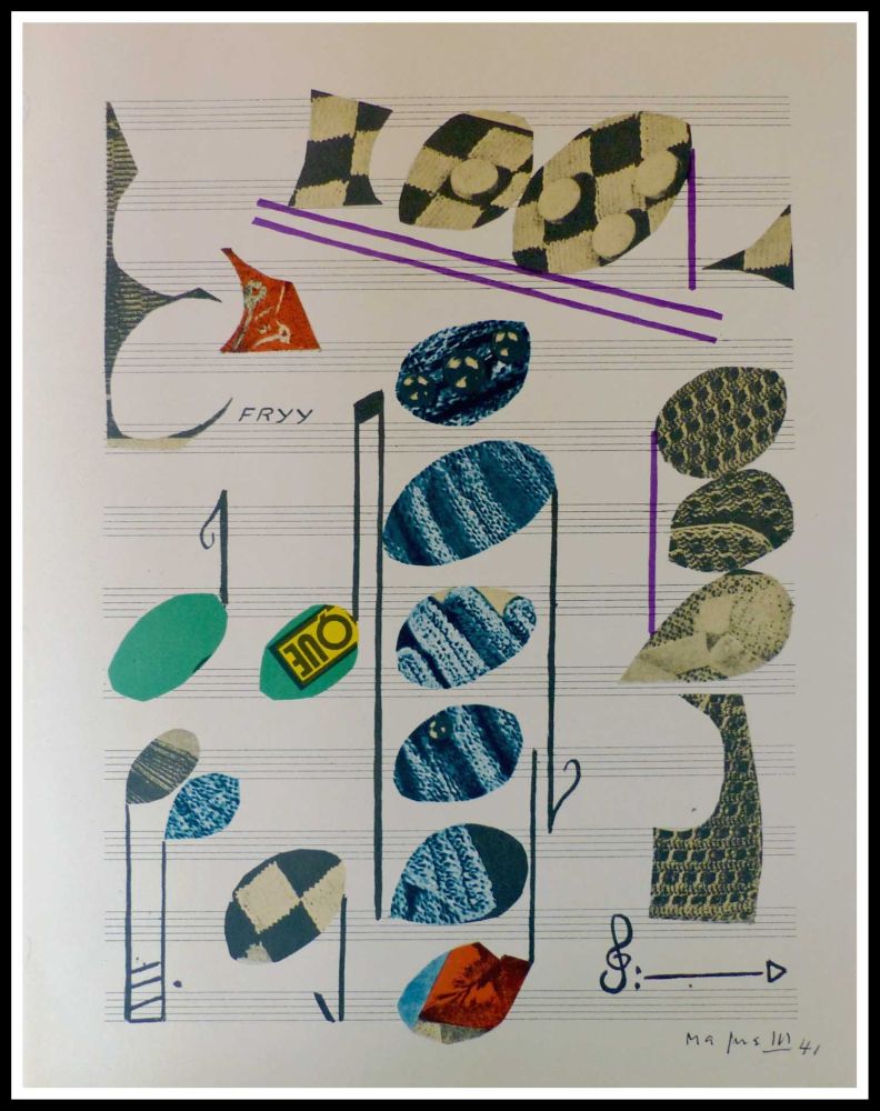 Litografía Magnelli - PARTITION MUSICALE