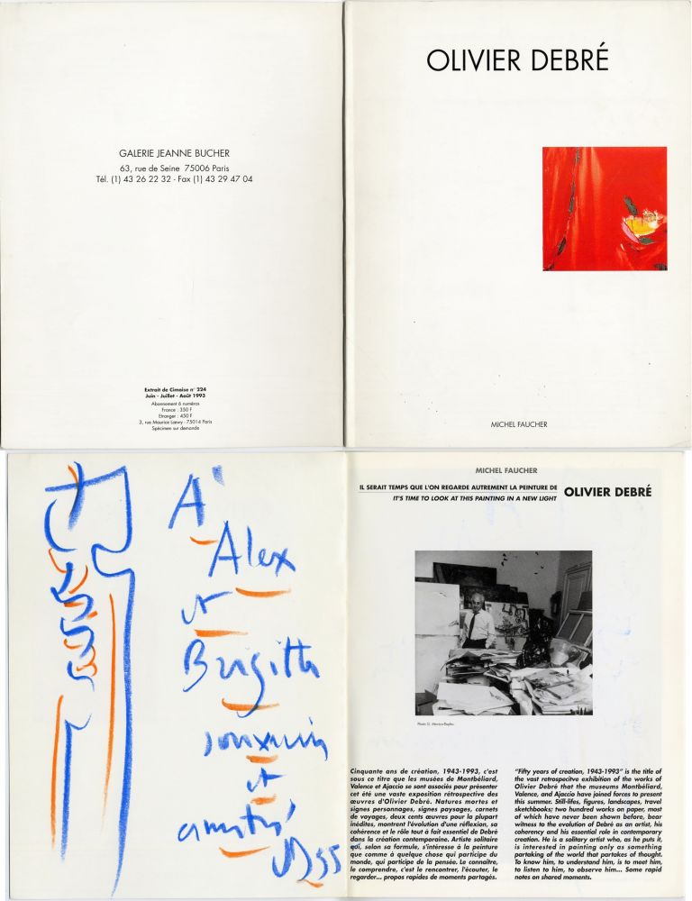 Sin Técnico Debré - Pastel original sur un catalogue d'exposition (1993)