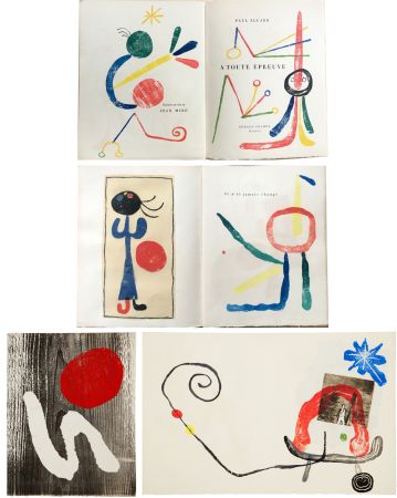 Libro Ilustrado Miró - Paul Eluard : À TOUTE ÉPREUVE. Avec dessin original signé (G. Cramer éditeur,1958)