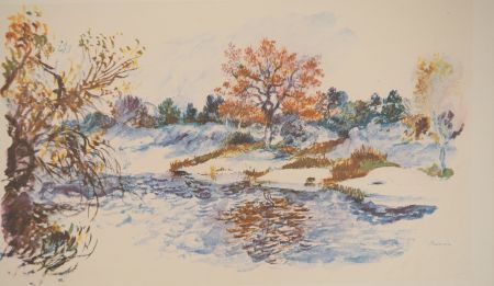 Litografía Renoir - Paysage d'hiver