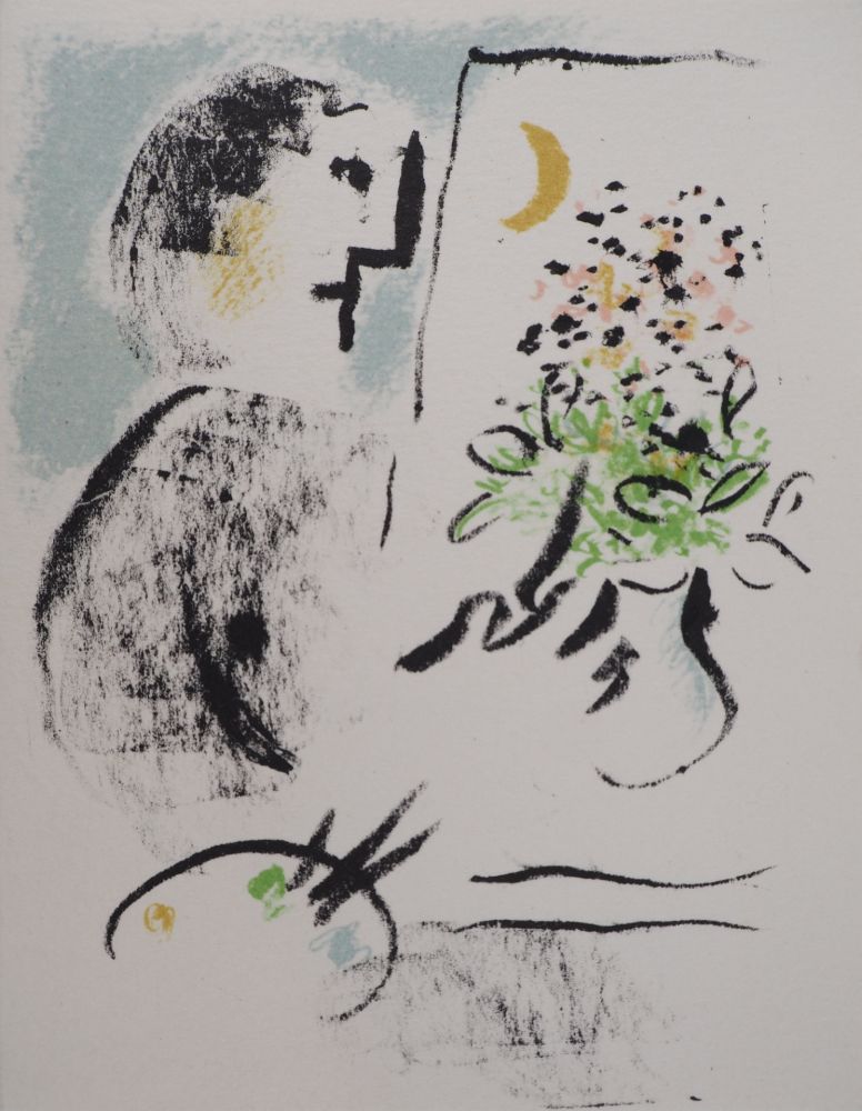 Litografía Chagall - Peintre dans l'atelier