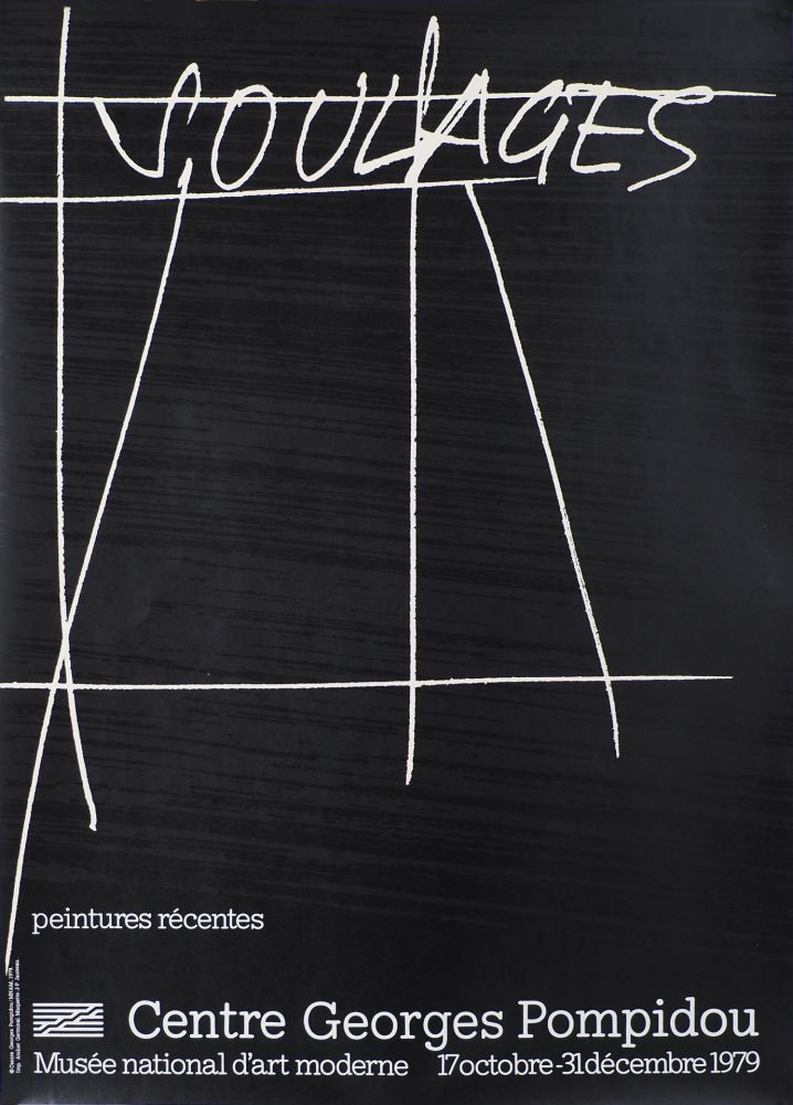 Litografía Soulages - Peintures Récentes - Pompidou 1979