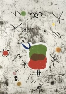 Aguafuerte Y Aguatinta Miró - Personatge I Estels I