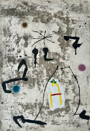 Aguatinta Miró - Personatge I Estels V 
