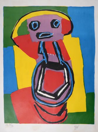 Litografía Appel - Personnage, 1969 - Hand-signed
