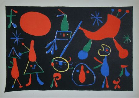 Litografía Miró - Personnages