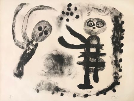 Litografía Miró - Petite fille au bois 
