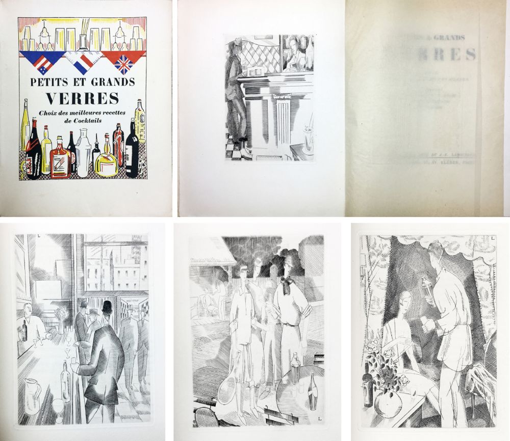 Libro Ilustrado Laboureur - PETITS ET GRANDS VERRES. Choix des meilleures recettes de Cocktails, recueilli par Nina Toye et A. H. Adair. Gravures et dessins de J.-E. Laboureur.