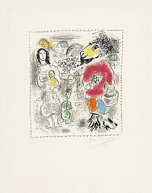 Litografía Chagall - Petits paysans II (Kleinbauern II)