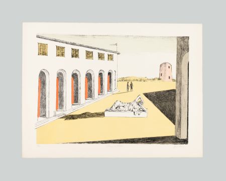 Litografía De Chirico - Piazza d'Italia