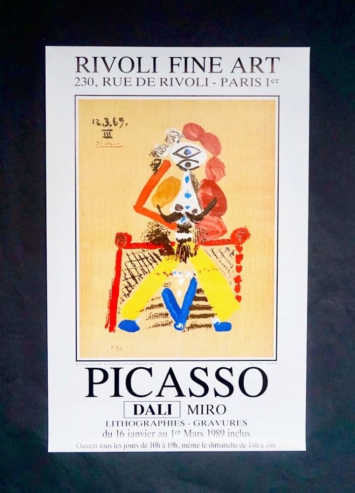 Litografía Picasso - Picasso - Dali - Miro, Rare lithographic exhibition poster, 1989 
