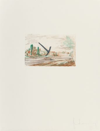 Grabado Oldenburg - Pick-Axe Superimposed on a Drawing of Site by EL Grimm