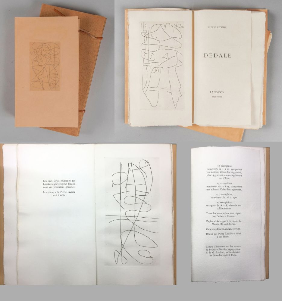 Libro Ilustrado Lanskoy - Pierre Lecuire : DÉDALE. Lanskoy eaux-fortes. Exemplaire avec suite des gravures (1960)