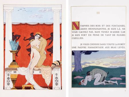 Libro Ilustrado Barbier - Pierre Loüys : LES CHANSONS DE BILITIS. Seul texte véritable et complet. Imprimé à Mitylène pour les amis de Bilitis, 1929.