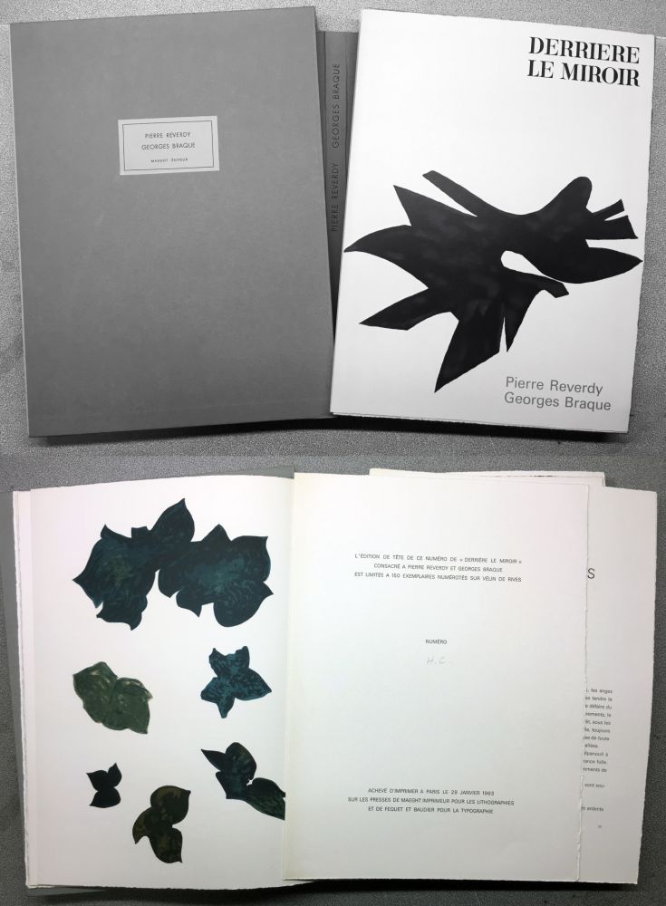 Libro Ilustrado Braque - PIERRE REVERDY, GEORGES BRAQUE. Derrière le Miroir n°  135-136 . 1963. TIRAGE DE LUXE