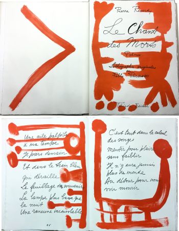 Libro Ilustrado Picasso - Pierre Reverdy : LE CHANT DES MORTS. 125 LITHOGRAPHIES ORIGINALES. Tériade Éditeur (1948)