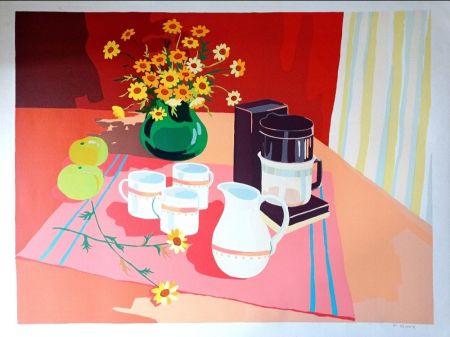 Litografía Unknown - Pierre Roux, Still Life with Apples, 1970s, Hand signed Lithograph