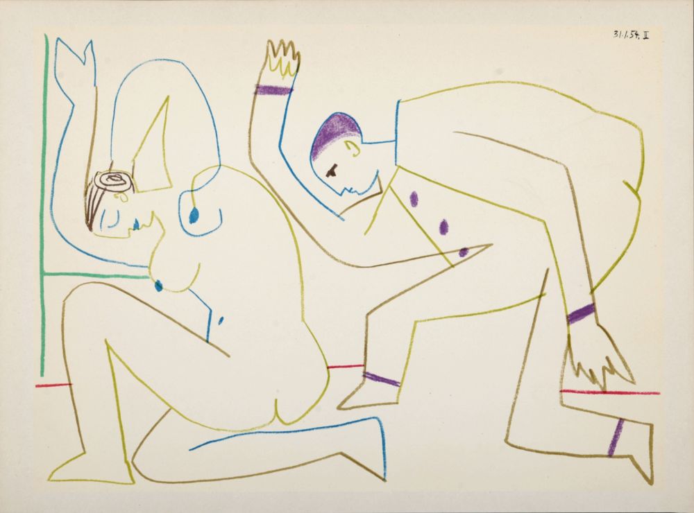 Litografía Picasso - Pierrot, 1954