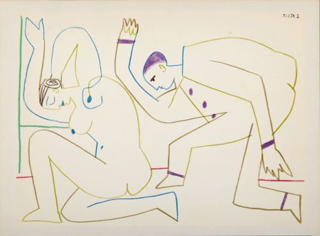 Litografía Picasso - Pierrot, 1954