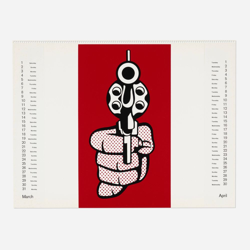 Serigrafía Lichtenstein - Pistol (from Banner, Multiples Calendar