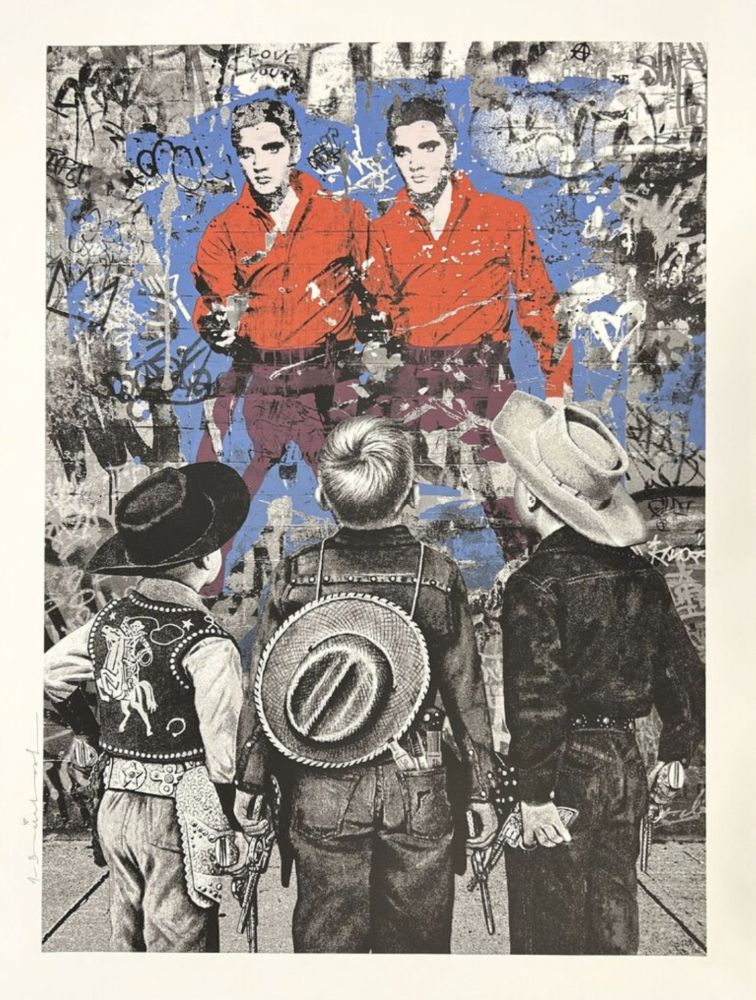 Serigrafía Mr Brainwash - Playing Cowboy