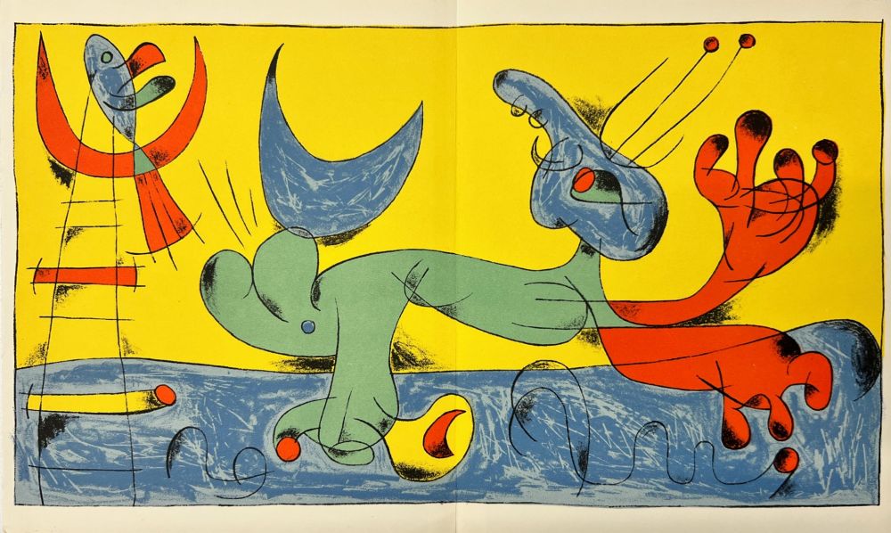 Litografía Miró - Playing Dog