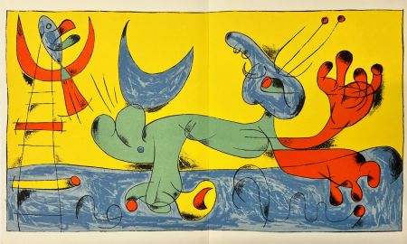 Litografía Miró - Playing Dog