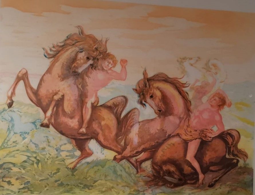 Aguafuerte Y Aguatinta Sassu - Pollensa 2000 cavaliere caduto.