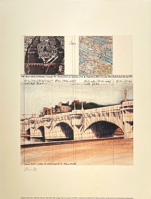 Litografía Christo - Pont neuf, Paris