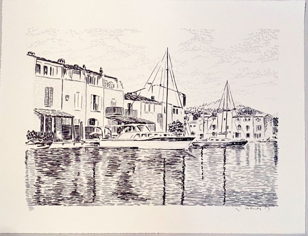 Litografía Mendjisky - Port Grimaud