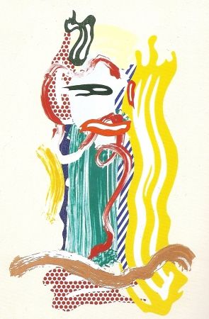 Serigrafía Lichtenstein - Portrait, Brushstrokes
