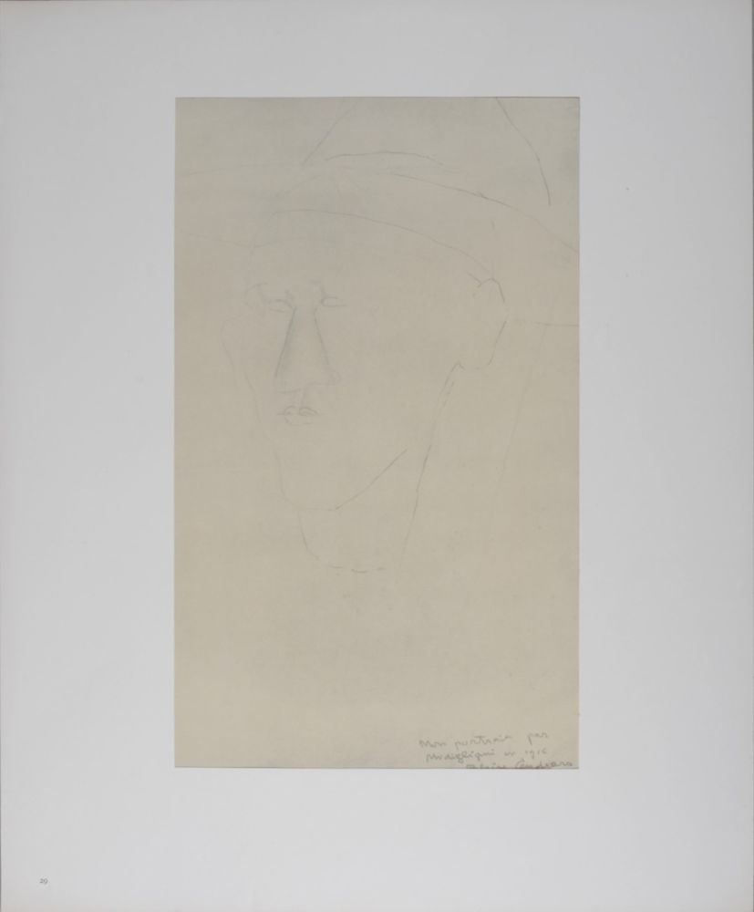Litografía Modigliani - Portrait de Blaise Cendrars