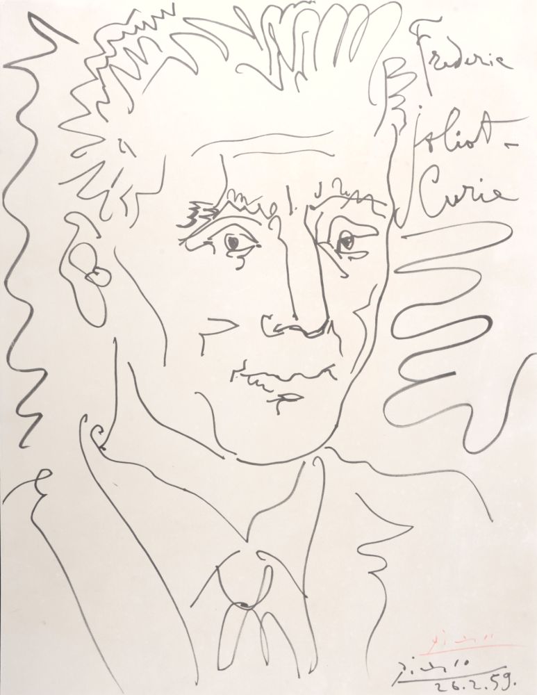 Litografía Picasso (After) - Portrait de Frédéric Joliot-Curie, 1959