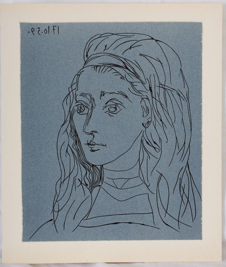 Linograbado Picasso - Portrait de Jacqueline