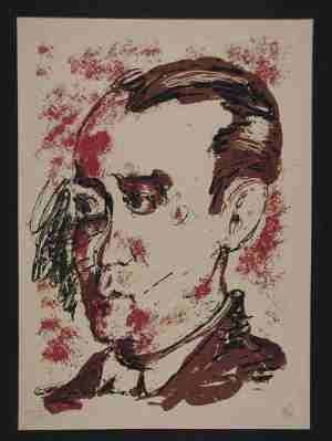 Serigrafía Lüpertz - Portrait de Lorca