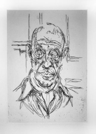 Grabado Giacometti - Portrait de Michel Leiris