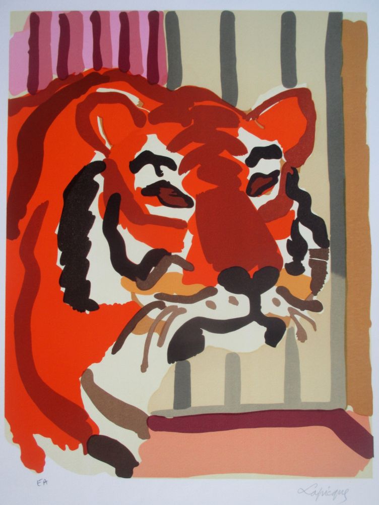 Litografía Lapicque - Portrait de Tigre