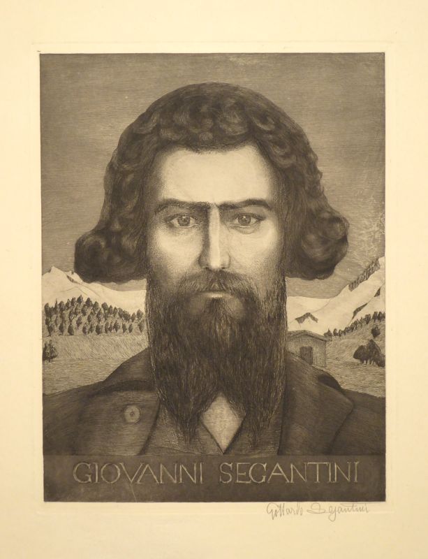 Grabado Segantini - Portrait Giovanni Segantini