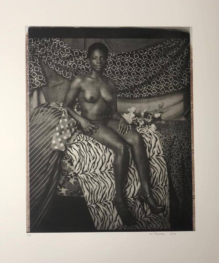 Fotografía Mickalene - Portrait of Marie Sitting in Black and White 