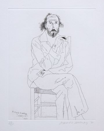 Aguafuerte Y Aguatinta Hockney - Portrait of Richard Hamilton