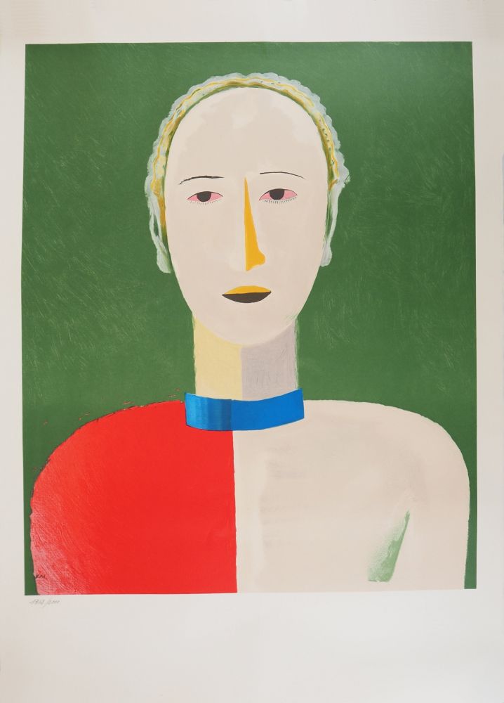 Litografía Malevitch - Portrait souriant