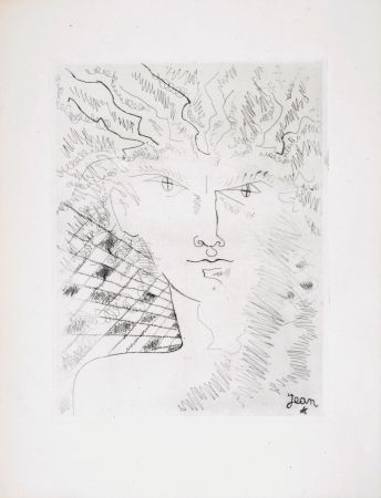 Aguafuerte Cocteau - Portrait surréaliste, 1946