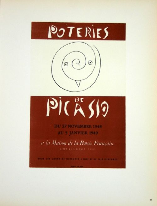 Litografía Picasso (After) - Poteries 1948