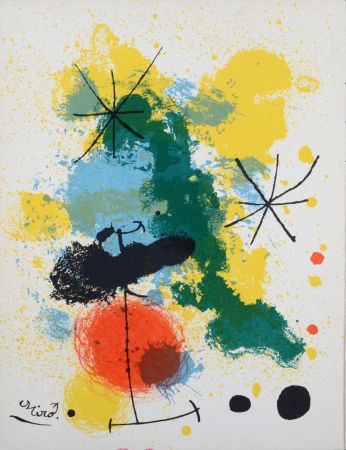 Litografía Miró - Pour Fernand Mourlot, 1964.