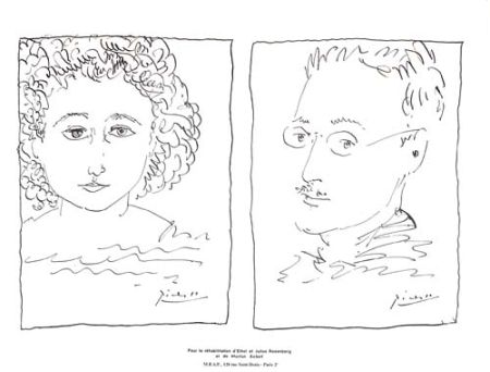 Litografía Picasso - Pour La Rehabilitation de Ethel et Julius Rosenberg  et de Morton Sobel